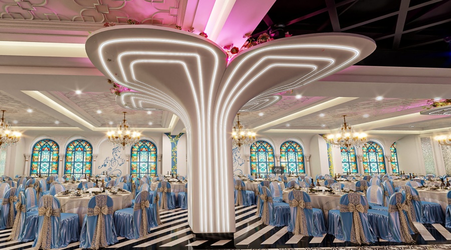 新疆GRG透光包柱工程案例-飾紀(jì)上品GRG廠家項目