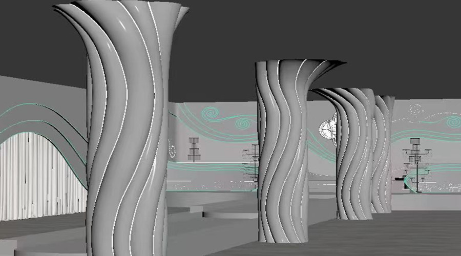 四川達州宏帆巴人廣場GRG麻花柱子造型項目 四川達州宏帆巴人廣場GRG麻花柱子造型項目