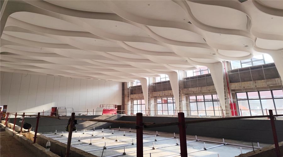 深汕高中園游泳館GRG吊頂工程 深汕高中園游泳館GRG吊頂工程