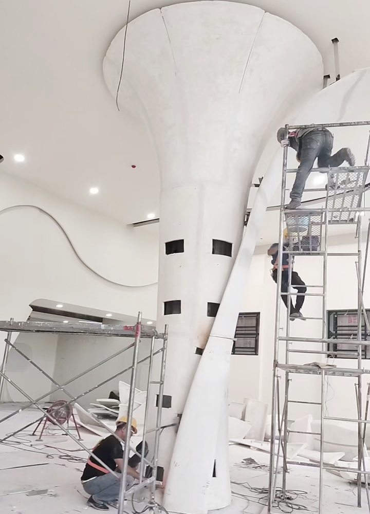 浙江溫州樂清GRG吧臺柱子的創(chuàng)新工程