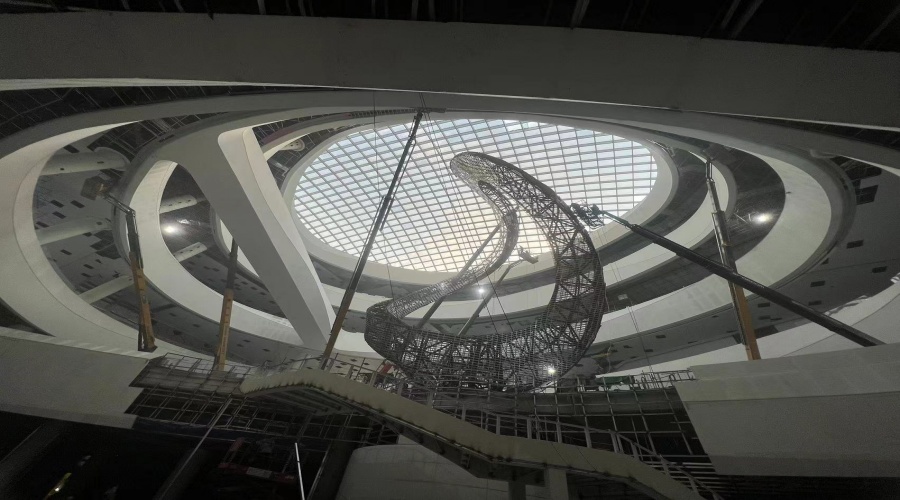 GRG中庭攔河造型 GRG中庭攔河造型