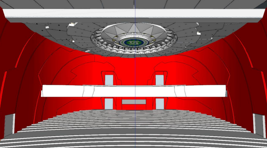 南寧工業(yè)職業(yè)技術學院會堂GRG穿孔板吊頂
